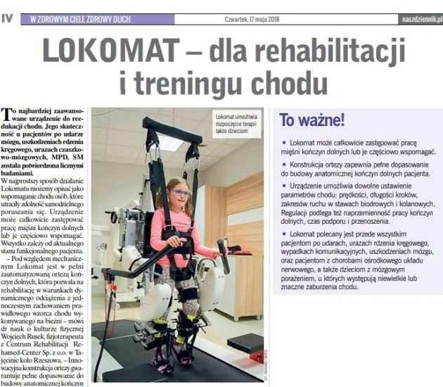 LOKOMAT – dla rehabilitacji i treningu chodu